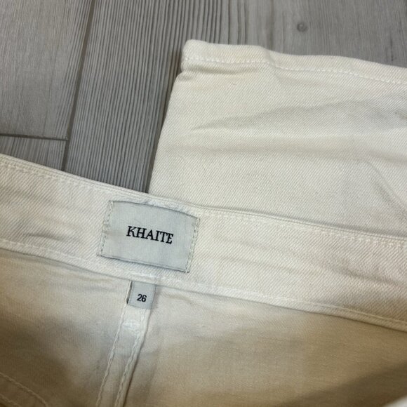 Khaite Authentic Solid Bone White Ivory Vanessa High Rise Slim Skinny Jeans 26 - Picture 4 of 12